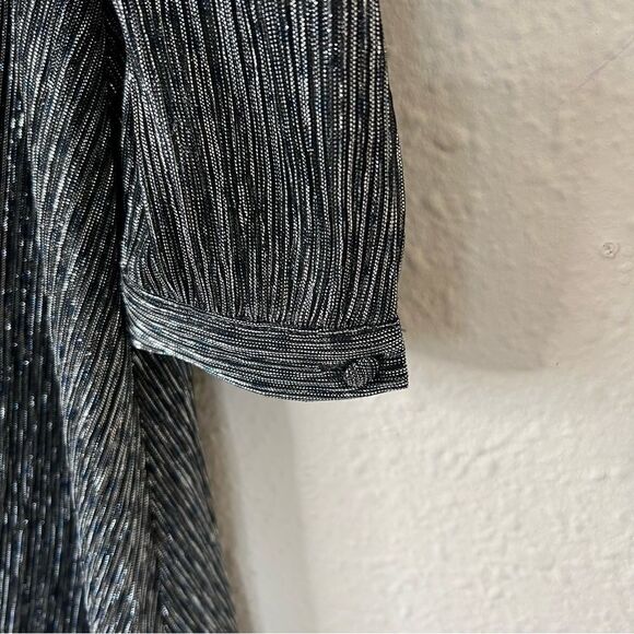 Banana Republic Pleated Metallic Faux Wrap Dress NEW Size 4 (MISSING RIBBON) - Picture 8 of 12